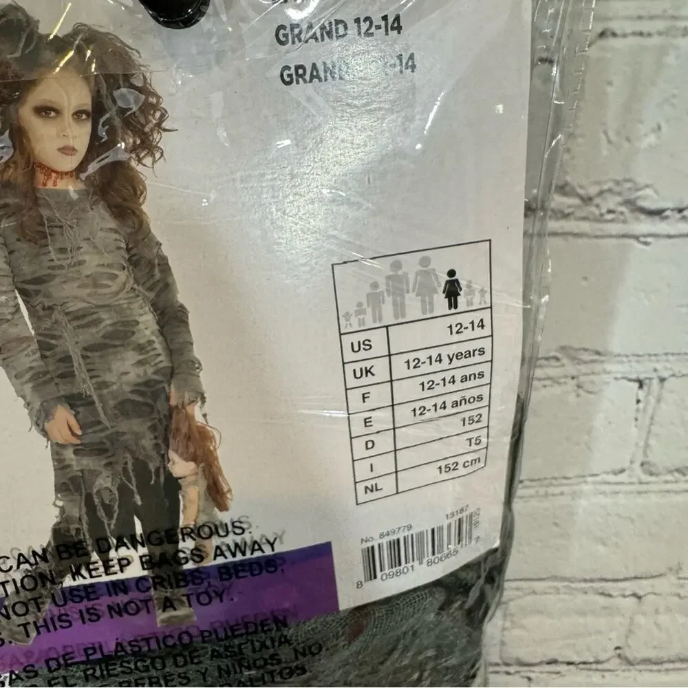 Undead Walker Zombie Girl’s Halloween Costume Sz: L 12-14 NWT - Picture 4 of 4